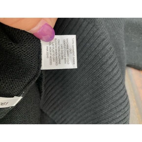 Soho Street NY&Co. Sweater Dress Black Cowl Neck With 2 Front Pockets Size M - Picture 9 of 9